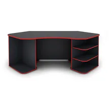 byLIVING Eckschreibtisch Thanatos Anthrazit / Rot