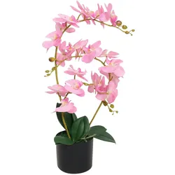 vidaXL Künstliche Orchidee mit Topf 65 cm Rosa