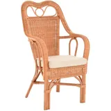 Krines Home Armlehnstuhl Rattansessel Wintergarten Sessel Armlehnsessel mit hoher Rückenlehne, Mit Sitzkissen orange