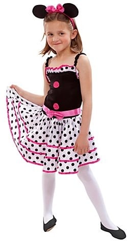 Mäuschen-Kostüm für Kinder, pink/schwarz/weiß