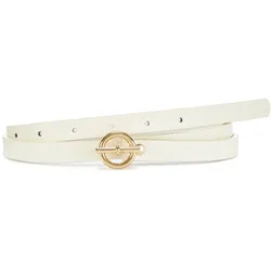Hüftgürtel LASCANA, Damen, Gr. 100, beige, Lederimitat, unifarben, kontrastfarbene Details, elegant, Gürtel, schmale und modische Form, Gürtel, Jeansgürtel, Hosengürtel