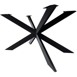 Lomadox Esstisch 160x90cm mit Schweizer Kante, Wildeiche massiv geölt, Metallfußgestell, Tisdale-69