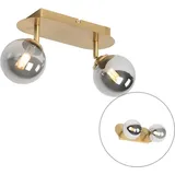 QAZQA Spot Gold 2-licht verstellbar mit Rauchglas - Athen