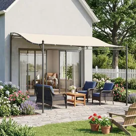 Outsunny Pergola 2,97 x 2,97 m schwarz/creme