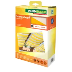 WINDHAGER Sonnenschutz, Sonnensegel, 420 x 140 cm, gelb - gelb | weiss