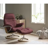 Stressless "Sunrise", mit Signature Base, Größe L, Gestell Eiche, rot