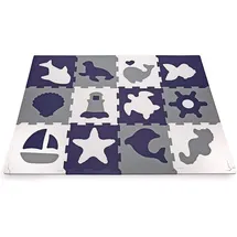Hakuna Matte Stylische Baby Puzzlematte 1,2 x 0,9 m Meereswelt – 12 Platten 30x30 cm – 20% dickere, weiche, schadstofffreie Krabbelmatte – pflegeleicht, plastikfreie Verpackung