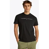 Tommy Jeans Reg Linear Logo Kurzarm-T-Shirt Black L
