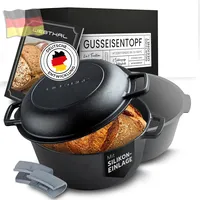 Gusseisen Topf Brot Backen - Robuster Brottopf Mit Passgenauer Antihaft-Silikone
