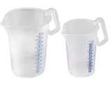 Thermohauser Messbecher m. geschlossenem Griff, 2000 ml, Kunststoff PP, blaue Skala in Litern und Millilitern