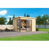 44mm Gartenhaus 300x300cm + Schiebetür + Fußboden Gerätehaus Holzhütte Holz Haus