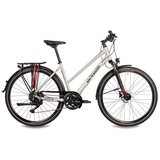 Airtracks Damen Trekking Fahrrad 28 Zoll Trekkingrad TR.2845L-C New 2x9 Gang Shimano CUES RD-U3020 Shadow - Silber Rahmenhöhen 48cm 52cm - (48cm (Körpergröße 155-170cm))