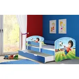 luxusbetten24 Kinderbett Dream, mit verschiedenen Motiven blau 80 cm x 160 cm