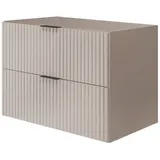3e 3xe living.com 3XE Living Badezimmerschrank,, Kaschmir, Schwarz, Kunststoff, 2 Schubladen, 80x57x46 cm, Badezimmer, Badezimmerschränke, Waschbeckenunterschränke