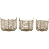 Bloomingville Aufbewahrungskorb Mekkel 3er Set Ø 34 x 39 x 44 cm braun