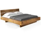 moebel-eins CURBY Balkenbett mit Kopfteil, Wangenfuß, Material Massivholz, 180 x 200 cm, Vintage