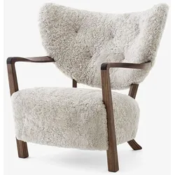 &tradition Wulff ATD2 Loungesessel Gestell Walnuss, Stoff Sheepskin 17mm Moonlight