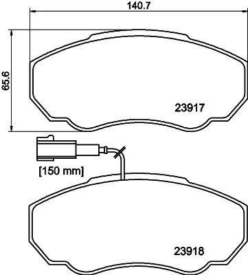 DON Bremsbelagsatz, Scheibenbremse pcp1641 für Peugeot Fiat