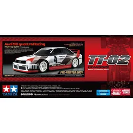 TAMIYA RC-Auto Audi 90 quattro Racing 2,4CH RTR grau, weiß (TT-02)