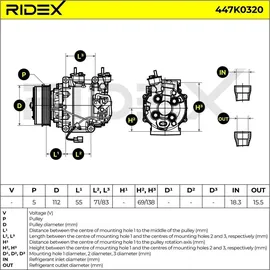 RIDEX 447K0320 Kompressor PAG 46 R134a mit PAG-Kompressoröl