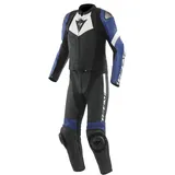 Dainese Avro 4 2-Teiler Motorrad Lederkombi, schwarz-weiss-blau, Größe 58 für Männer