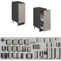 Vicco Apothekerschrank Fame-Line Grau-Beige 30 cm ohne Arbeitsplatte