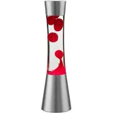 Easylight Lavalampe Retro 39,5 cm hoch Magma Tischlampe Rot Silber inkl. G9 Leuchtmittel Kabelschalter Dekolampe Tischleuchte Beistelllampe Jugendzimmer