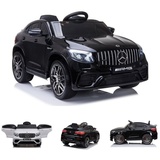 ES-Toys Kinder Elektroauto Mercedes GLC63S Kunstledersitz EVA-Reifen 4x4 Allrad schwarz