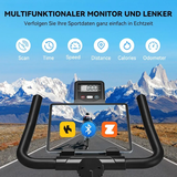 Wenoker Heimtrainer Fahrrad mit App, Leises Ergometer Magnetischer Widerstand Hometrainer Fahrrad, Bike Indoor Fitnessbikes - Schwarz