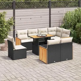 vidaXL Garten-Lounge-Set 9-tlg. schwarz