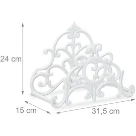 Relaxdays Schlauchhalter 20 m Gusseisen weiß