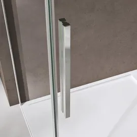 doporro Ravenna12 Eckdusche mit Schiebetür rechts 120 x 80 cm silber Klarglas