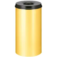 POV Abfallsysteme Sicherheitspapierkorb, selbstlöschend, Stahl, 50 Liter, gelb, schwarz