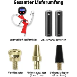 SCHEPPACH Kompressor HC10-Twin 8 bar 2×3,75L Set Spiralschlauch & Reifenfüller