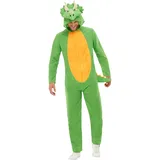 Smiffys Dinosaurier Kostüm, Grün, Mit Kapuzen Jumpsuit