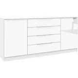 borchardt Möbel Kommode BORCHARDT MÖBEL "Oliva, Kommode mit Metallgriffen", weiß (weiß matt, weiß hochglanz), B:166cm H:78cm T:35cm, Holzwerkstoff, Sideboards, Kommode, mit 4 Schubkästen