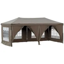 vidaXL Partyzelt Faltbar mit Seitenwänden Taupe 3 x 6 m