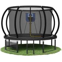 Devoko Outdoor Trampolin mit Basketballkorb & Sicherheitsnetz - 150 kg Maximalgewicht - Ø 228/305/366/427 cm - Robuster Garten-Trampolinspaß für Kinder und Erwachsene