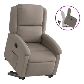 vidaXL Relaxsessel mit Aufstehhilfe Taupe Stoff