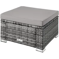 Tectake Rattan Sitzhocker, widerstandsfähig, einfacher Aufbau, 53 x 53 x 26 cm,