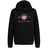 GANT Unisex für Kinder. 906884 Archiv Shield Hoodie schwarz (15Años= 170cm), Lässig, Baumwolle, Kinderbekleidung