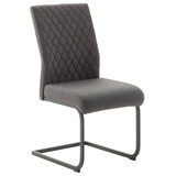 MCA Furniture 2er Set Schwingstuhl Asti - Feingewebe Anthrazit