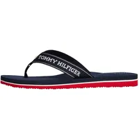 Tommy Hilfiger Damen Flip Flops Sporty Mid Wedge Summer Sandal mit Logo, Blau (Space Blue), 36