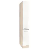 Apothekerschrank OPTIFIT "Faro", weiß (weiß glanz), B:30cm H:206,8cm T:57,1cm, Schränke, Apothekerschrank, 2 Auszüge, Metallgriffe, Breite 30 cm