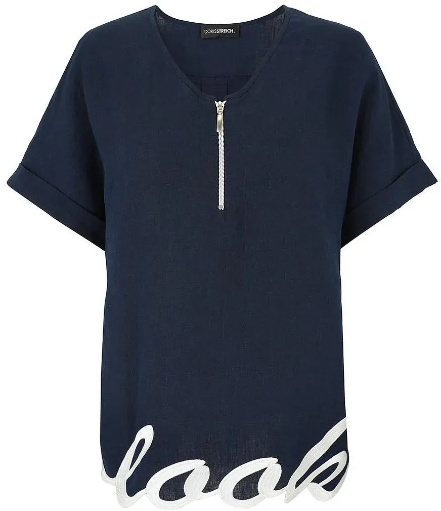 Bluse 1/2-Arm Doris Streich blau, 54