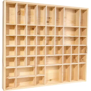 Creative Deco Setzkasten Holz Sammelbox Holztablett 51 Fächer | 52 x 46 x 5 cm | Bemalen Holz Sortierung Speicherregal Box Drucker Vitrine | Perfekt für Decoupage, Lagerung, Dekoration, als Sortierbox