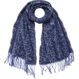 LASCANA Schal LASCANA, Damen, blau (blau, grau), Strick, Kunstfaser, gemustert, Modetücher Schal, Winterschal, Damenschal, Modeschal, Fransenschal VEGAN