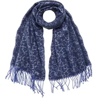 LASCANA Schal LASCANA, Damen, blau (blau, grau), Strick, Kunstfaser, gemustert, Modetücher Schal, Winterschal, Damenschal, Modeschal, Fransenschal VEGAN