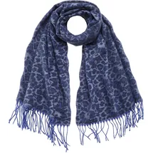 LASCANA Schal LASCANA, Damen, blau (blau, grau), Strick, Kunstfaser, gemustert, Modetücher Schal, Winterschal, Damenschal, Modeschal, Fransenschal VEGAN