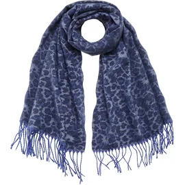LASCANA Schal LASCANA, Damen, blau (blau, grau), Strick, Kunstfaser, gemustert, Modetücher Schal, Winterschal, Damenschal, Modeschal, Fransenschal VEGAN